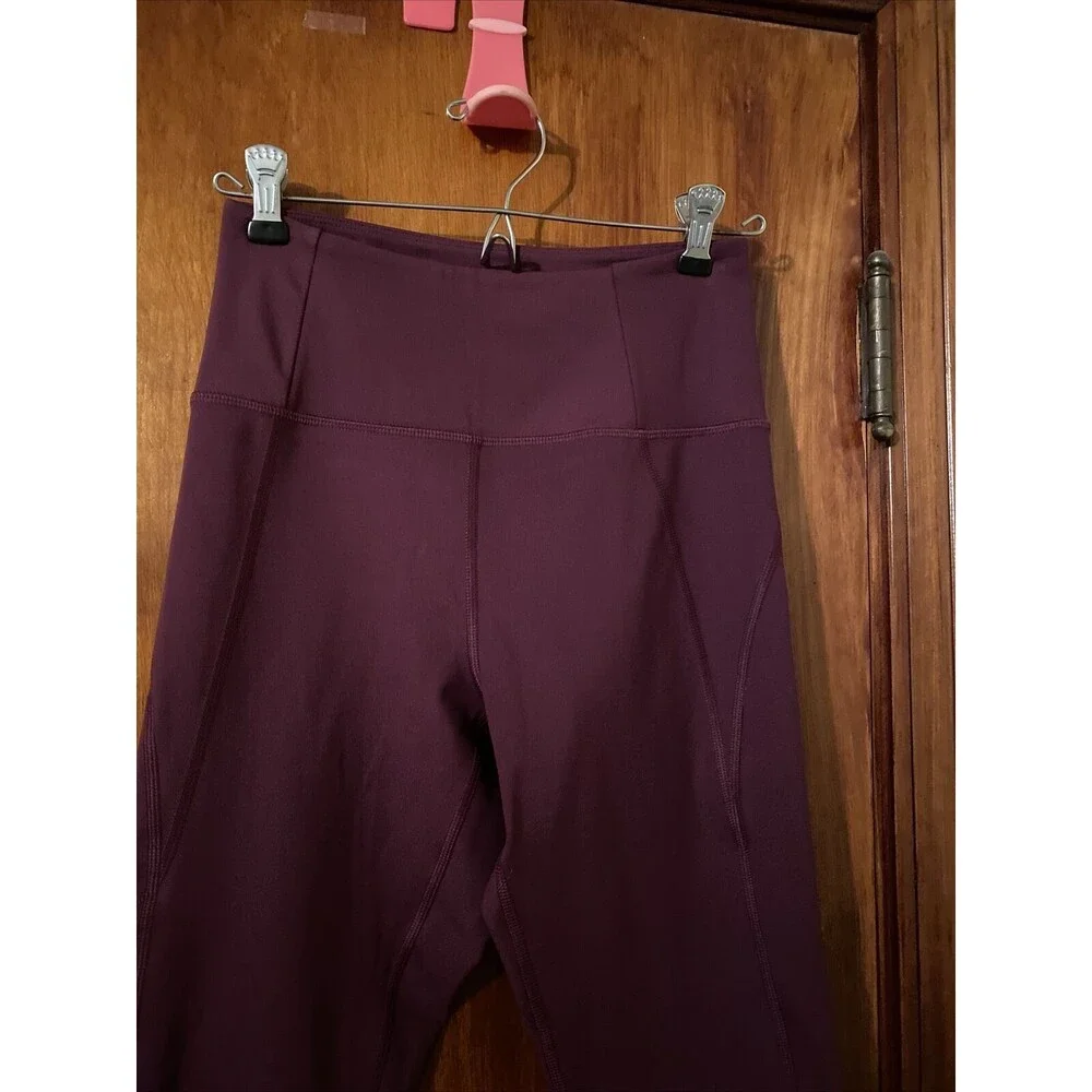 Girlfriend Collective Leggings Purple Plum High Rise Activewear 7/8 Length Small - Picture 3 of 8